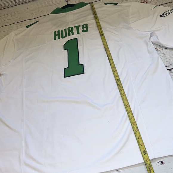Jalen Hurts•Eagles (Sz-5XL) #1•white & Kelly Green•Stitched not pressed - Picture 7 of 8